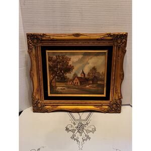 Vintage Framed Art with Black Felt Background 15x13 Frame Dr Lori Appraised